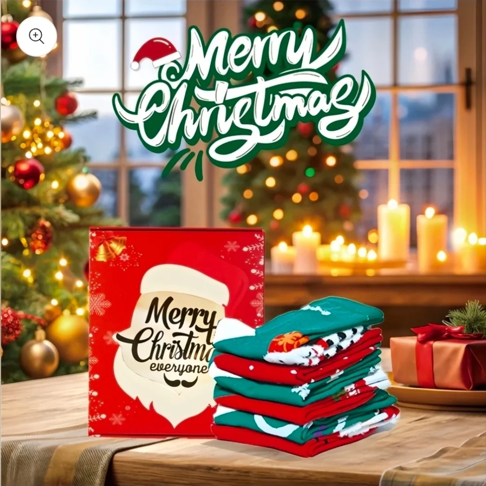 6 Pairs ofChristmas Socks for Kids Boys Girls